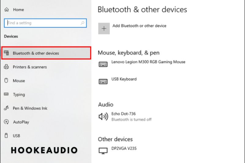 3. Next, if it isn't already chosen, click Bluetooth & other devices.