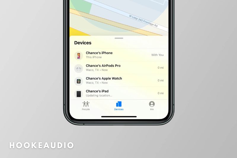 2. Select the AirPods from the list of devices or click the AirPods icon on the real-time map.