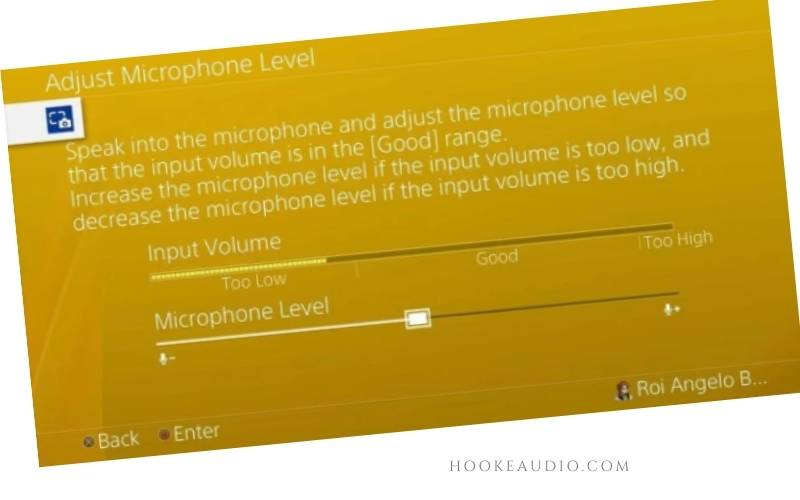 Select Adjust Microphone Level