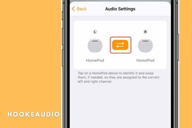 4. The app will display two HomePod icons. To map the HomePod to the right or left channel, tap or click on it.