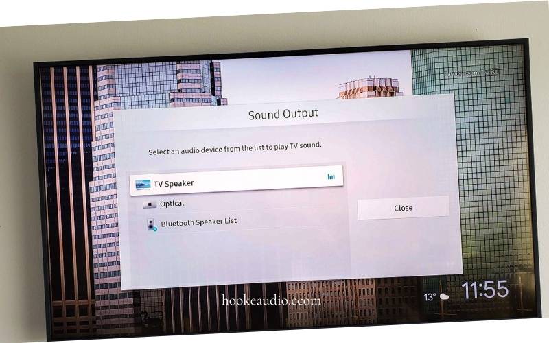 Connect the audio system to your TV