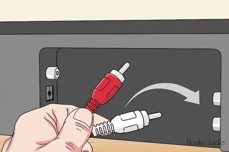 Connect the other end of the cable to the red-and-white