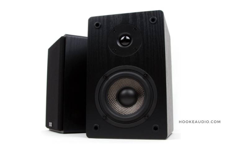 Micca MB42X Bookshelf Speakers With 4-Inch Carbon Fiber Woofer and Silk Dome Tweeter Black, Pair