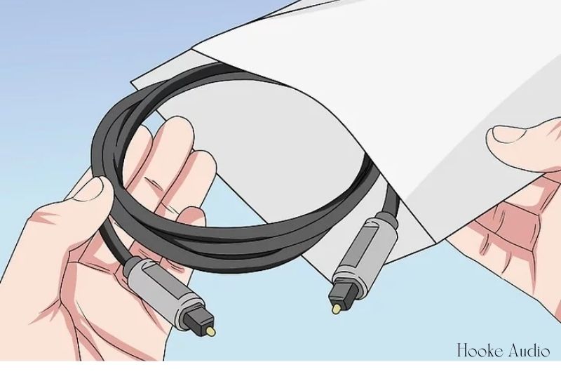 Remove the protective plastic cover on each end of your SPDIF cable.
