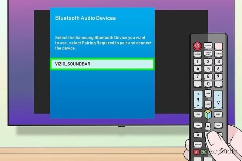 Select your soundbar in your smart TV's Bluetooth pairing menu.