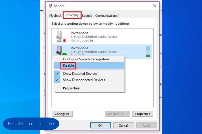 how to disable laptop microphone Use Device Properties